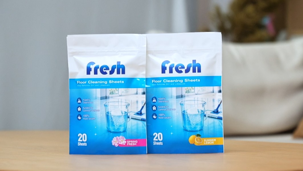 Floor Cleaning Sheets, 20-Pack, Water-Soluble Lemon & Spring Fresh Formula for Dirt and Grease Video Introduction