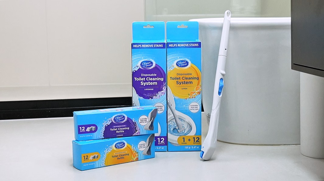Disposable Toilet Cleaning System with 12 Flushable Pads, 155g / 5.47 oz Video Introduction