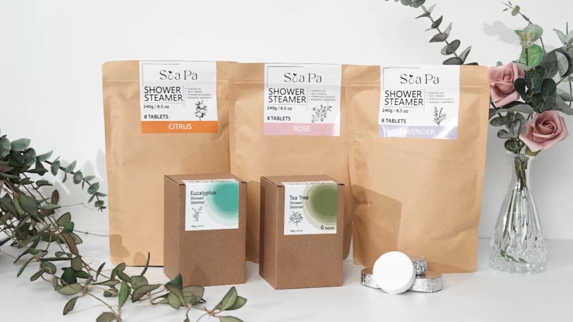 Pastillas de Vapor para Ducha, Pack de 6 (30 g cada una) – Bombas de baño de aromaterapia para relajación y alivio del estrés Video Introduction